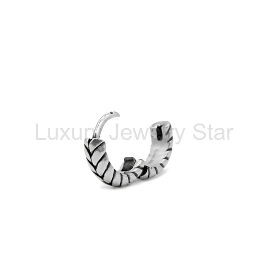 Silver Laurel Hoop Earring - image 2