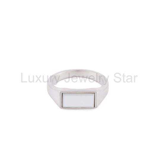 Silver Mother of Pearl Rectangle Ring