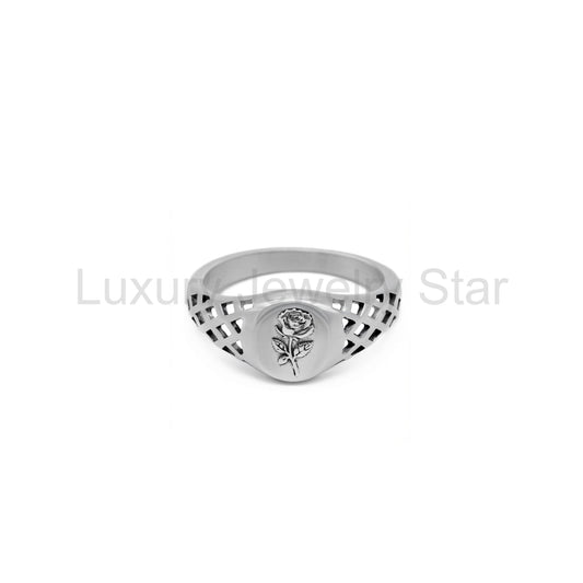 Silver Rose Sovereign Ring