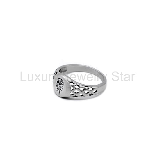 Silver Rose Sovereign Ring - image 2