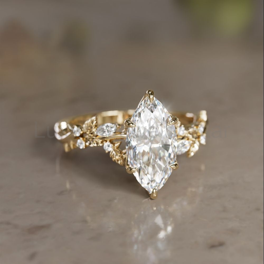 Rosewood Marquise 1.51ct E VVS2 Lab Diamond Engagement Ring (Ready to Ship) - image 3