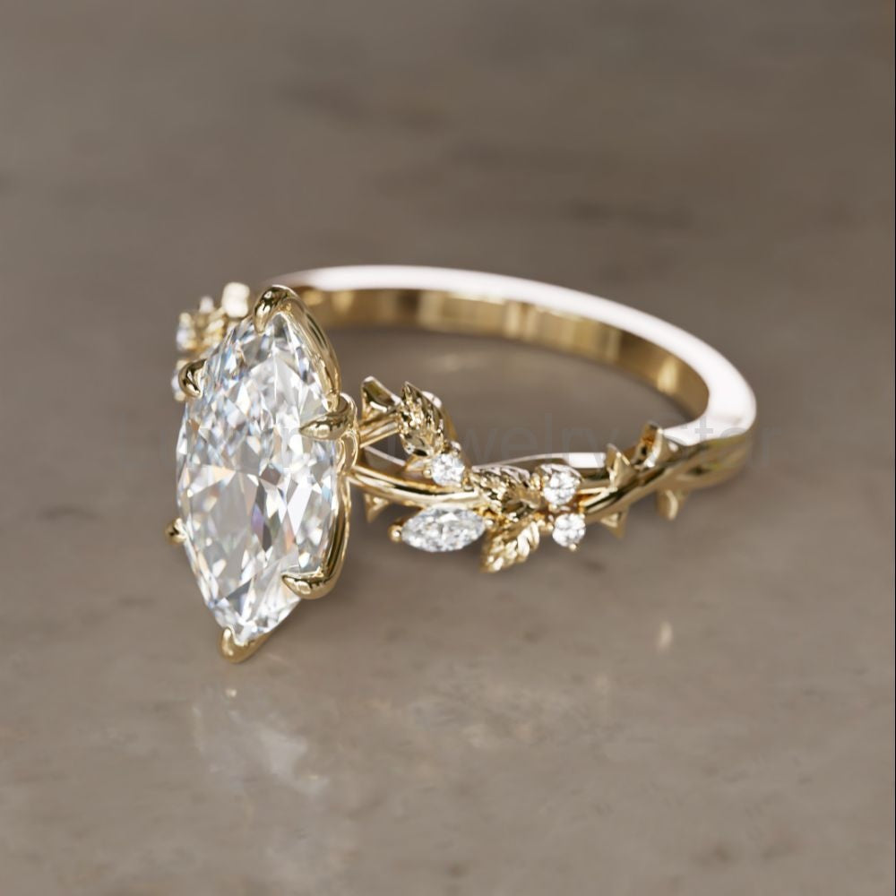 Rosewood Marquise 1.51ct E VVS2 Lab Diamond Engagement Ring (Ready to Ship) - image 4
