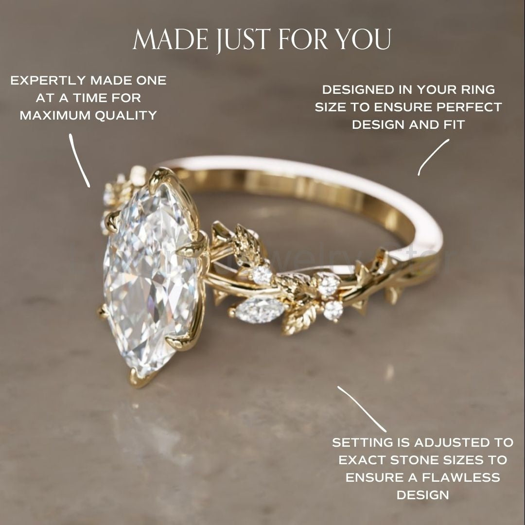 Rosewood Marquise 1.51ct E VVS2 Lab Diamond Engagement Ring (Ready to Ship) - image 5