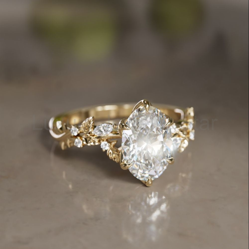 Rosewood Oval 1.54ct E VVS2 Lab Diamond Engagement Ring (Ready to Ship) - image 4
