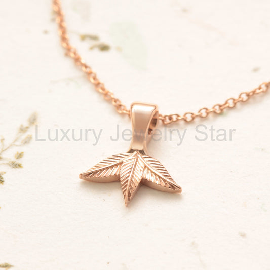 Gold Three Leaf Pendant