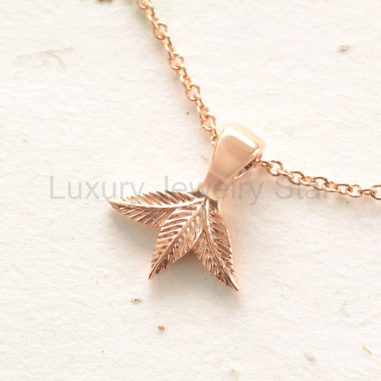 Gold Three Leaf Pendant - image 2