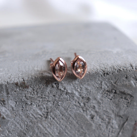 Morganite Earrings in 14k Gold