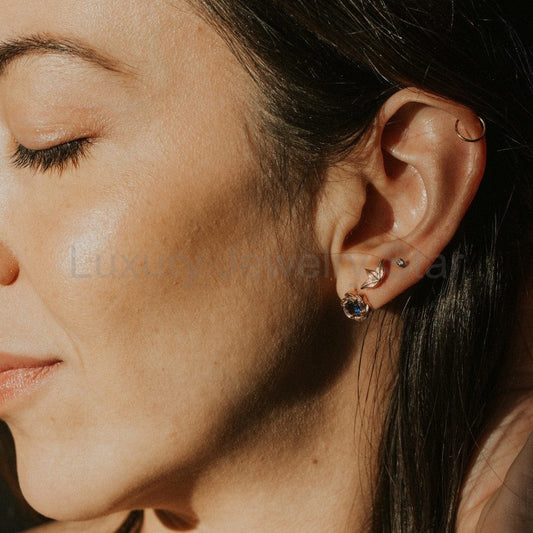 Trio Leaf Earrings in 14k Gold - image 2