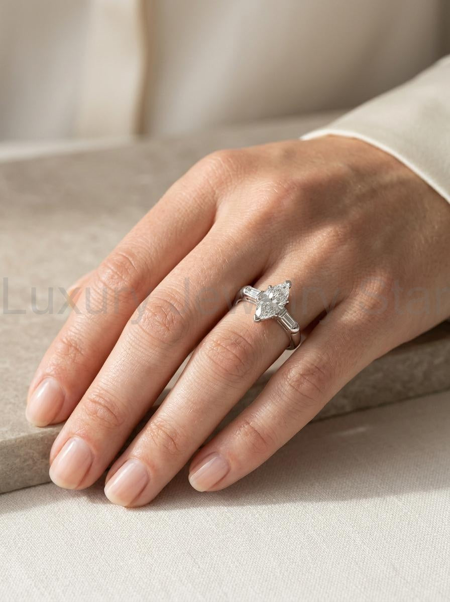 Retro Platinum Diamond Engagement Ring .90ct - image 6