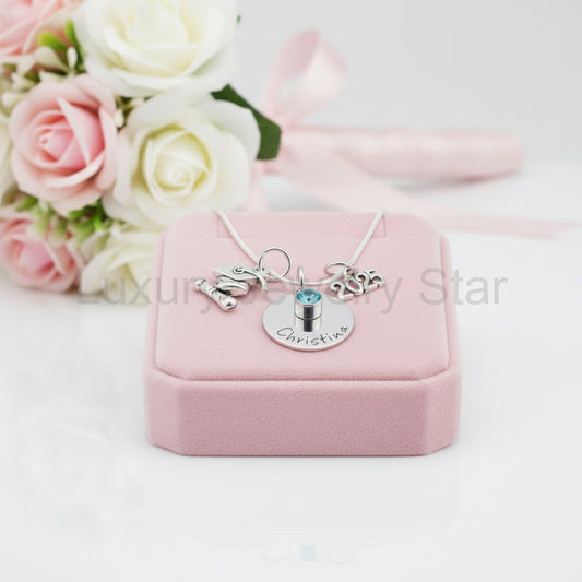 Personalized Graduation Necklace with Birthstone - image 2