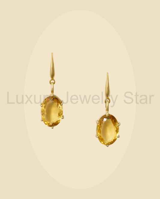 Citrine Bling Drop Earring - image 2