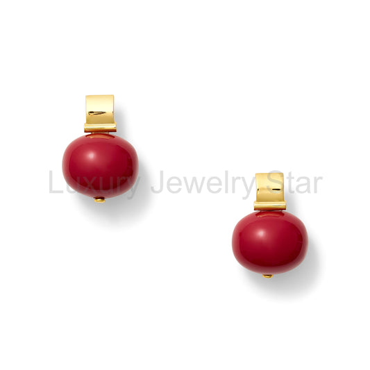 Claret Pebble Pearl Post Earring