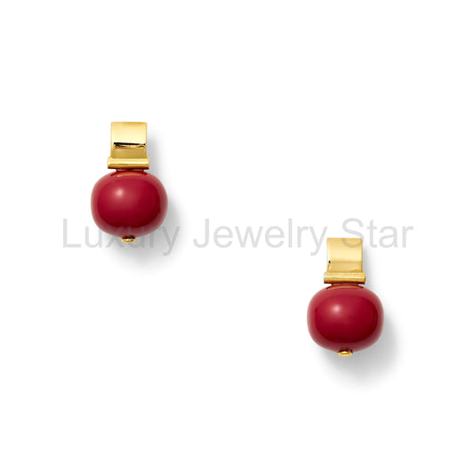 Claret Smooth + Classic Pebble Pearl Posts ~ Medium