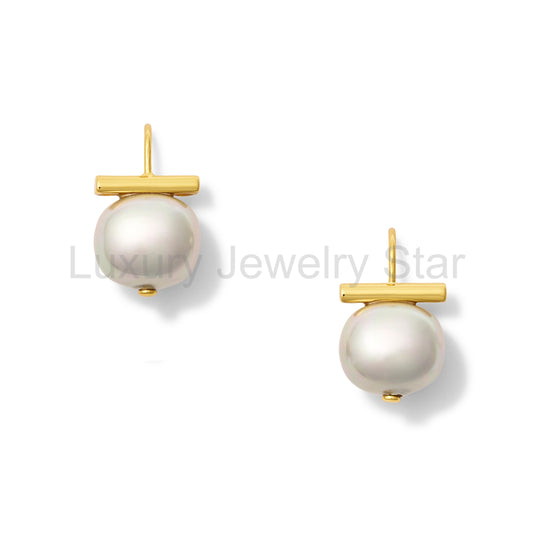 Cloud + Gold Forever Fave Pebble Pearl Earrings