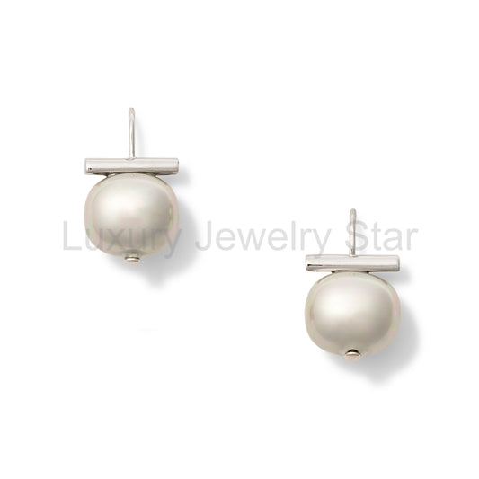 Cloud + Silver Forever Fave Pebble Pearl Earrings