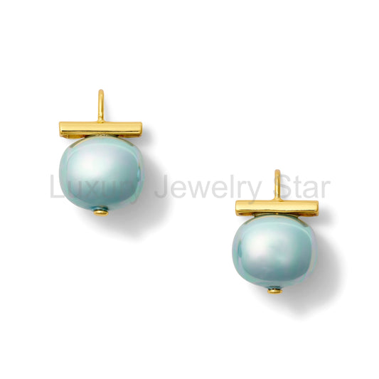 Cornflower Forever Fave Pebble Pearl Earring