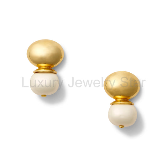 Pebble Pearl Orb Earring