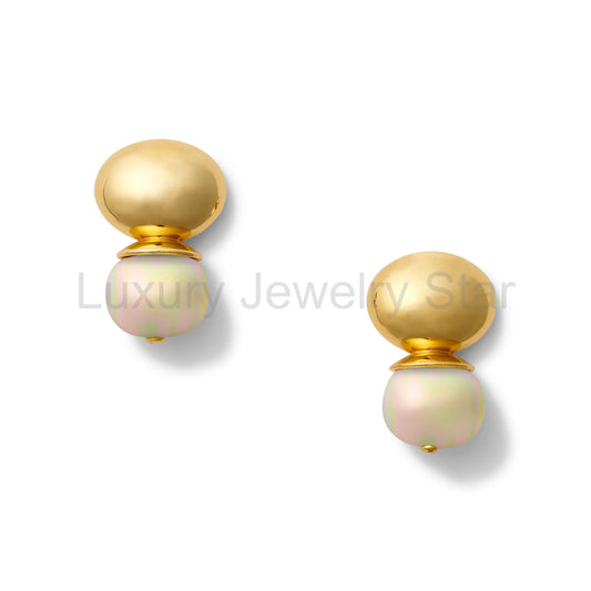 Pebble Pearl Orb Earring - image 2