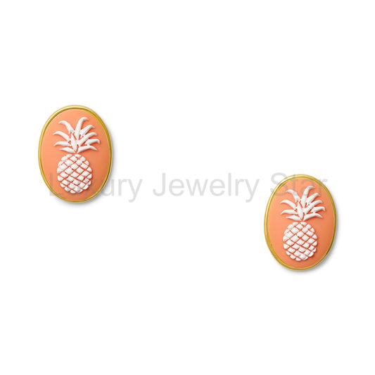 Pineapple Cameo Earrings