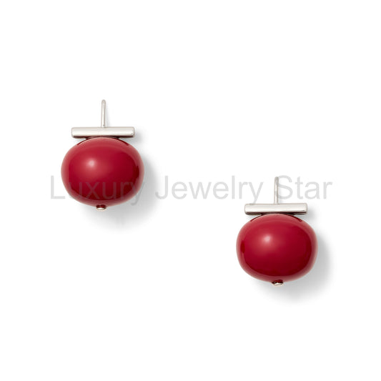 Statement Making Claret + Sterling Silver Pebble Pearl Earrings