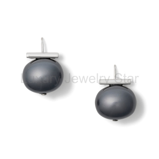 Statement Making Noir Black Pebble Pearls + Silver