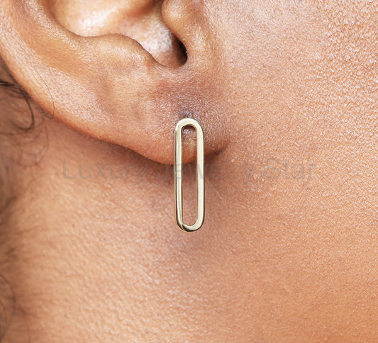 14k gold minimalist stud earrings