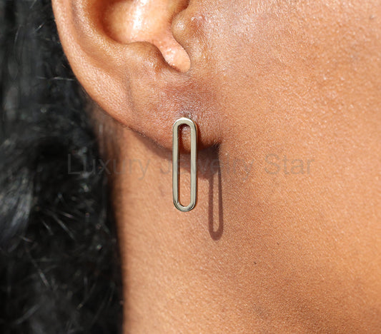 14k gold minimalist stud earrings - image 2