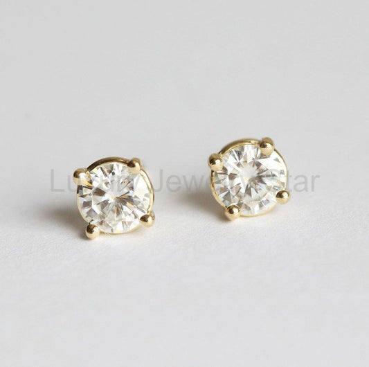 Colette Round Diamond Stud Earrings - Ready to Ship-new