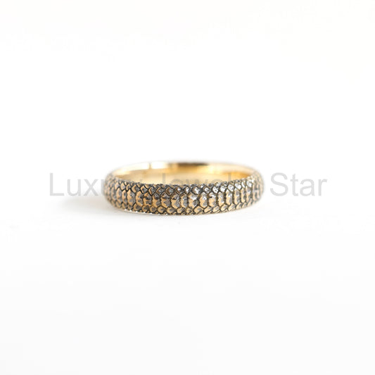 Gold snake band textured ring - Ready to Ship-new
