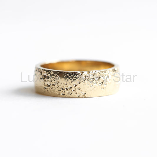 Gold textured wedding band - Ready to Ship-new