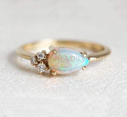 Joan Pear Opal Ring - Ready to Ship-new