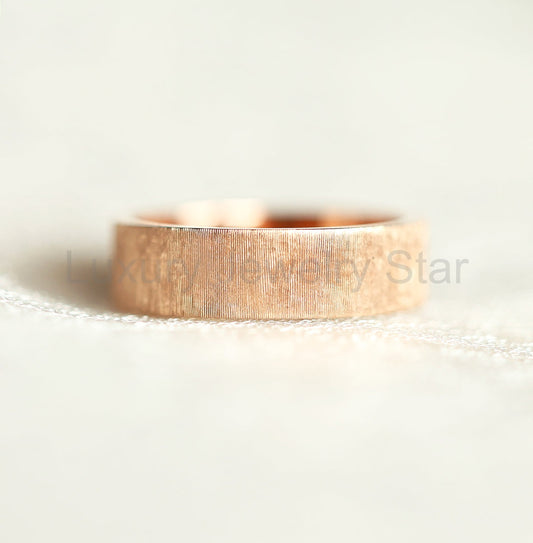 June Brushed 6mm Gold Unisex Wedding Band