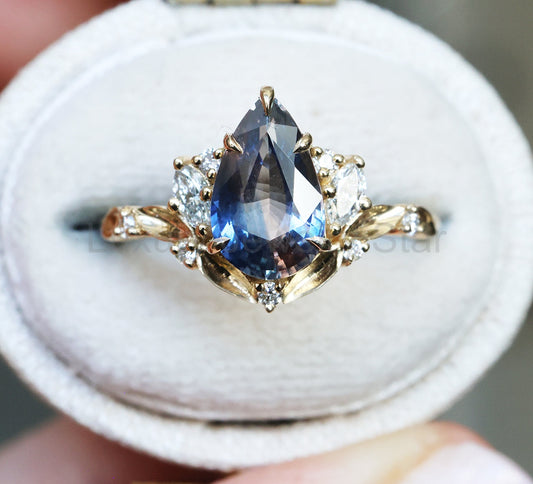 Liora Bicolor pear sapphire ring