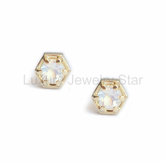 Moonstone Stud Earrings, Moonstone Earrings - Ready to Ship-new