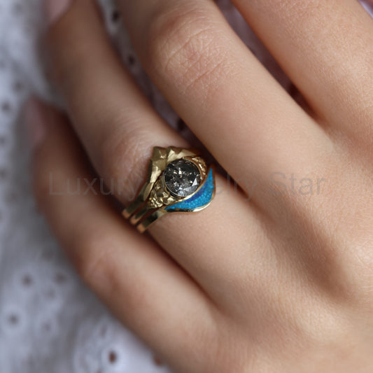 Mountain Range Womens Wedding Curved Band - Ready to Ship-new - image 2