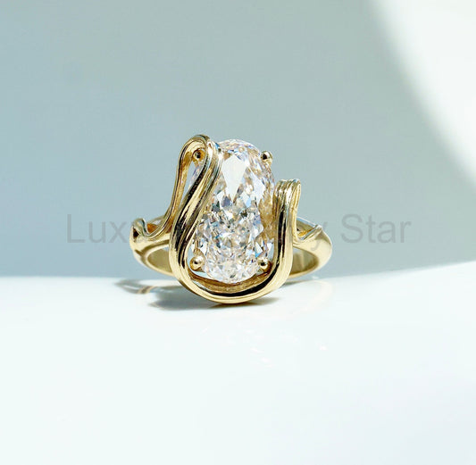 Serafina 5 carat oval lab grown diamond ring