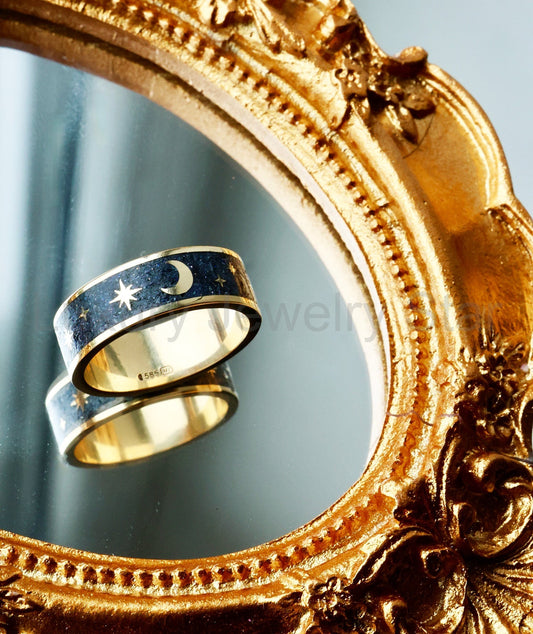 Starry night ring 14k 18k gold