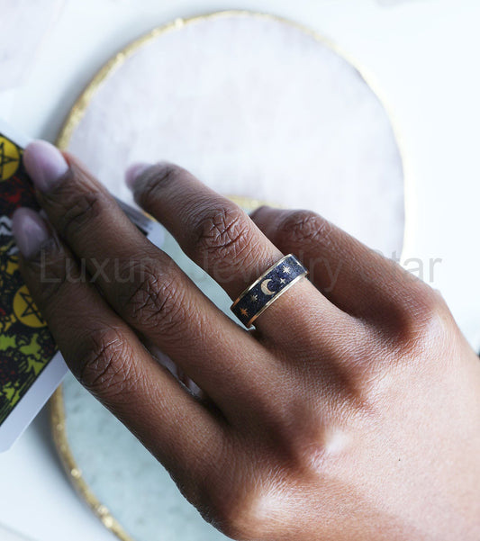 Starry night ring 14k 18k gold - image 2