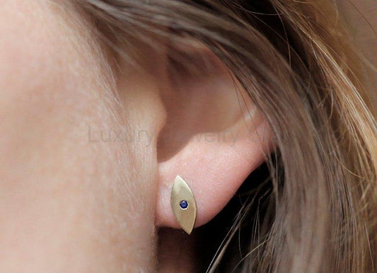 Stephanie Evil Eye Sapphire Stud Earrings - Ready to Ship-new - image 2