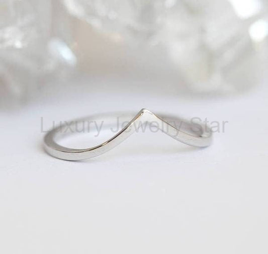 Thin Chevron V-Shaped Nesting Band - Ready to Ship-new - image 2