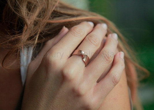 Wide Wedding Band, Twisted Gold Ring - Ready to Ship-new