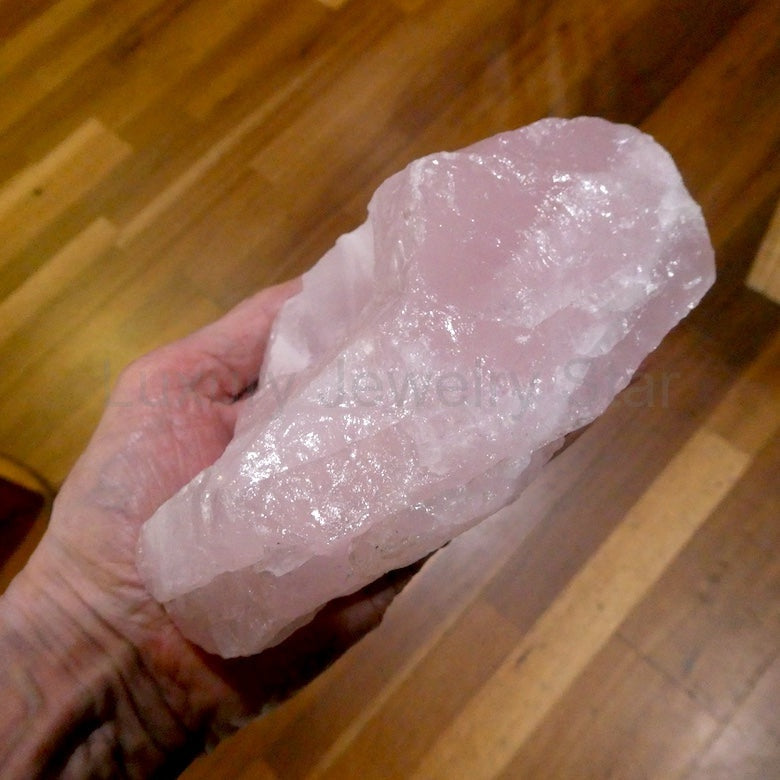 Rose Quartz Candle Holder - Lovely Raw Rock, space for T-Light - image 4