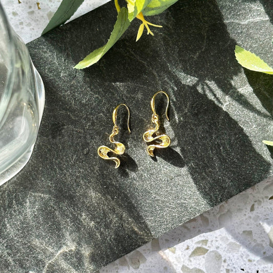 Boho Shifting Waves Dangle Earrings, Abstract Ocean Wave Minimalist Drop Earrings, Mother's Day Gift