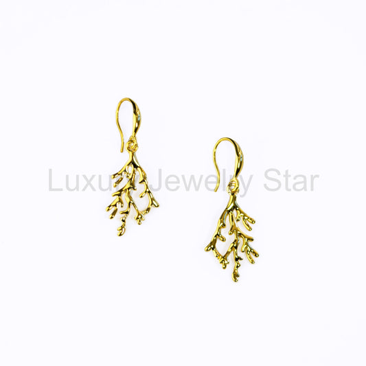 Coral Crush Earrings, Boho Summer Beach Jewelry for Women, Abstract Statement Dangle Earrings