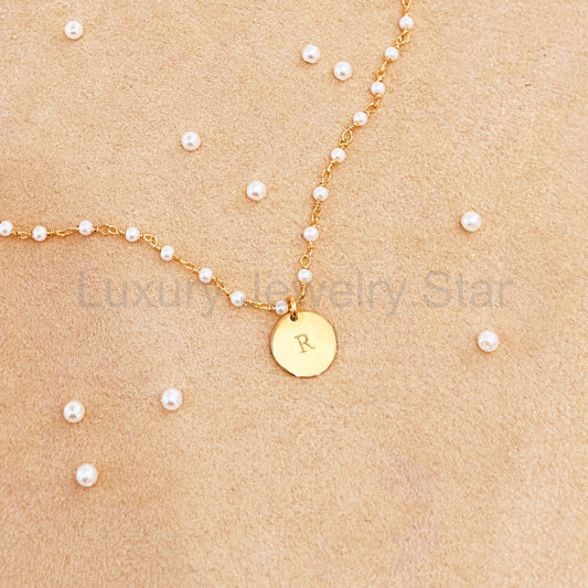 Gemstone Daisy Chain Bracelet with Custom Initial, Sterling Silver or Gold, Crystal Beaded - image 2