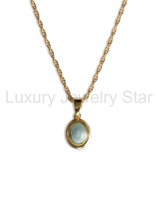 BLUE AGATE OVAL NECKLACE