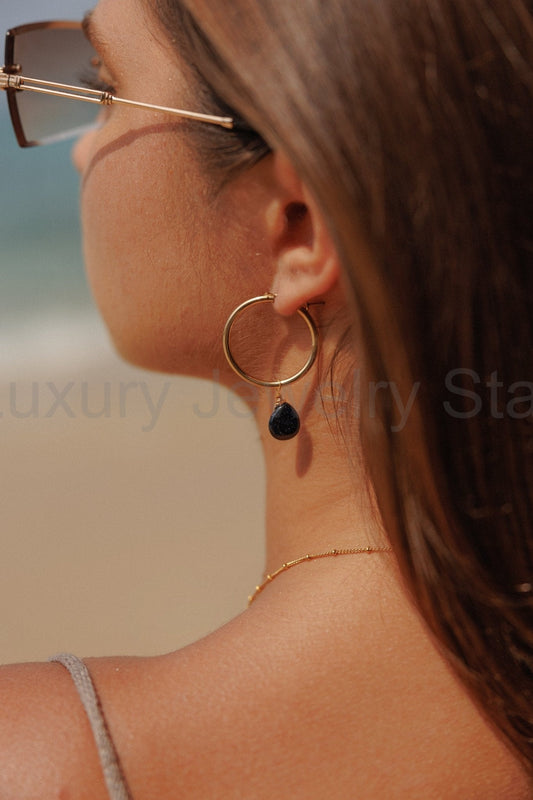 BLUE GOLDSTONE HOOPS - image 2