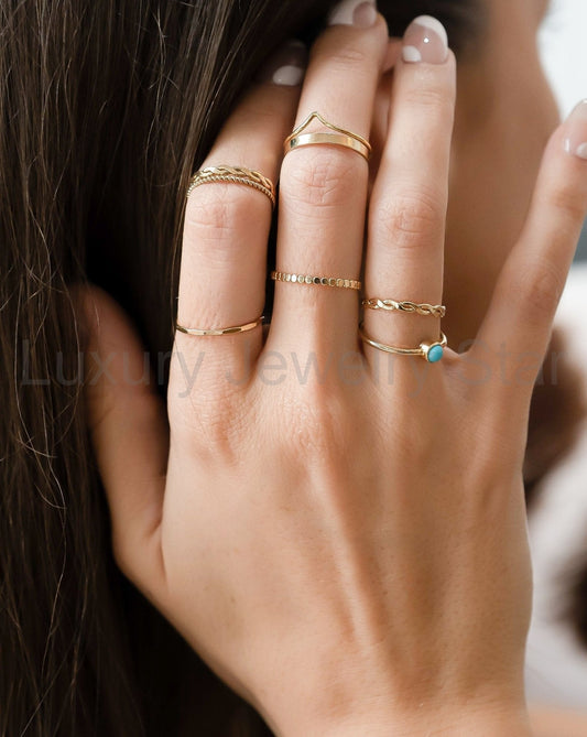 HAMMERED STACKING RING - image 2