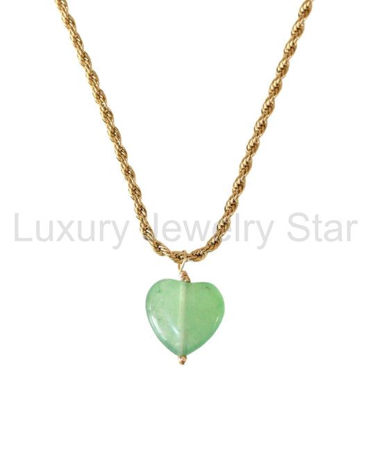 JADE HEART NECKLACE