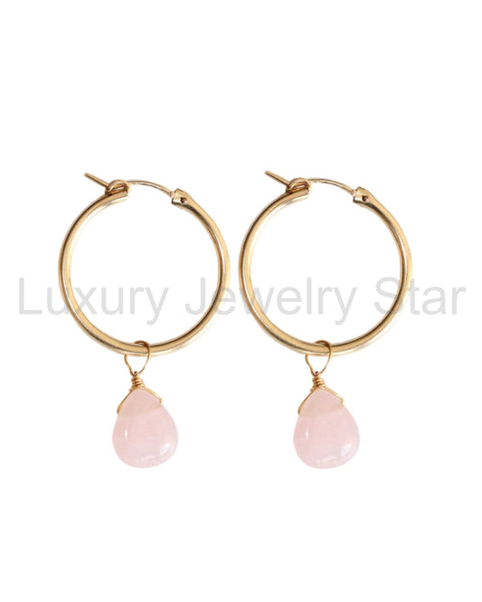 ROSE QUARTZ HOOP
